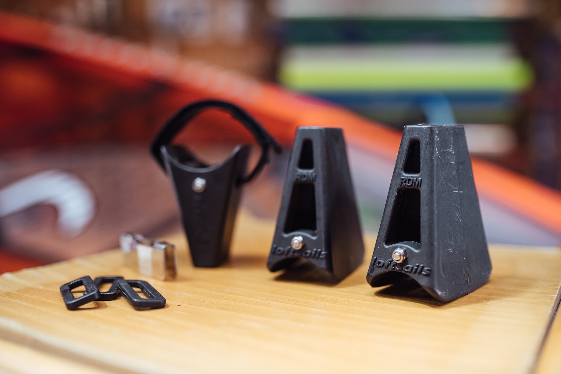 Close up of windsurf sail part camber and spacers