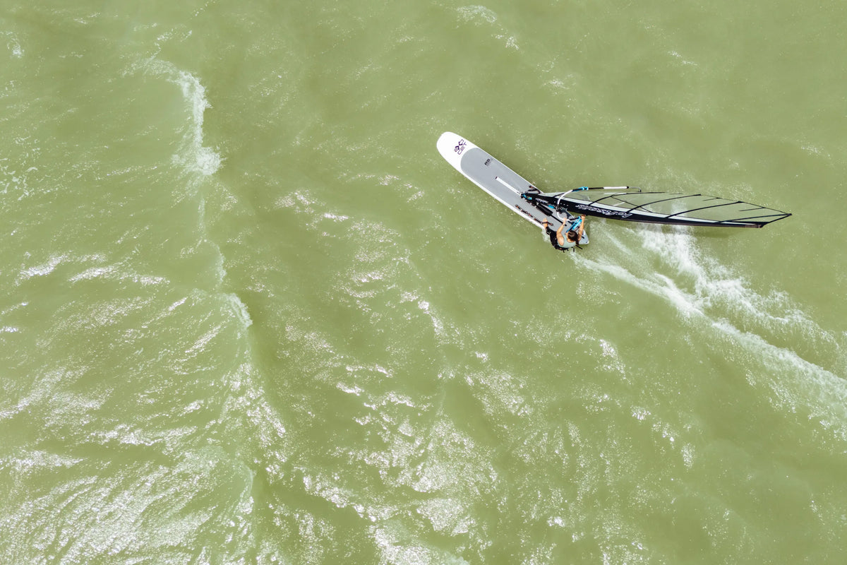 Aerial view of the Raceboardblade OD reaching at Cadiz