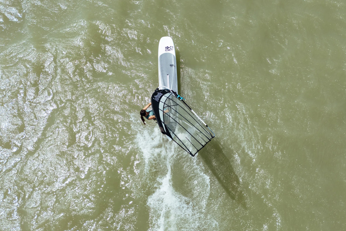 Top-down view of the Raceboardblade OD rig and raceboard